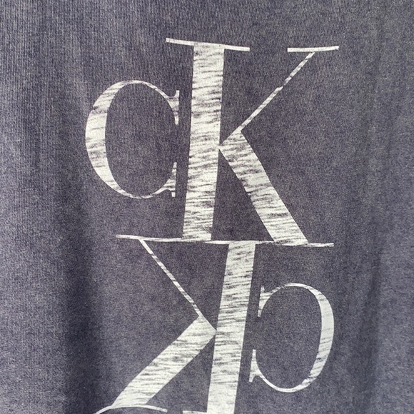 Calvin Klein sweatshirt shirt sleeve Rae hem burn out‎ navy blue large NEW - Picture 2 of 5